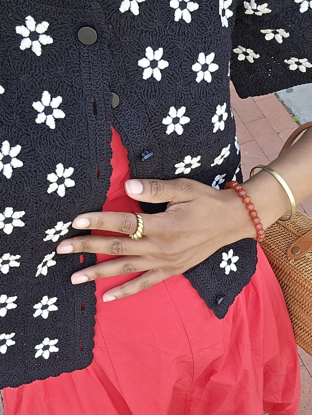 Sezane Lorna Shirt Contrasted Black Guipure Ecru Flower - Size S - Picture 10 of 10